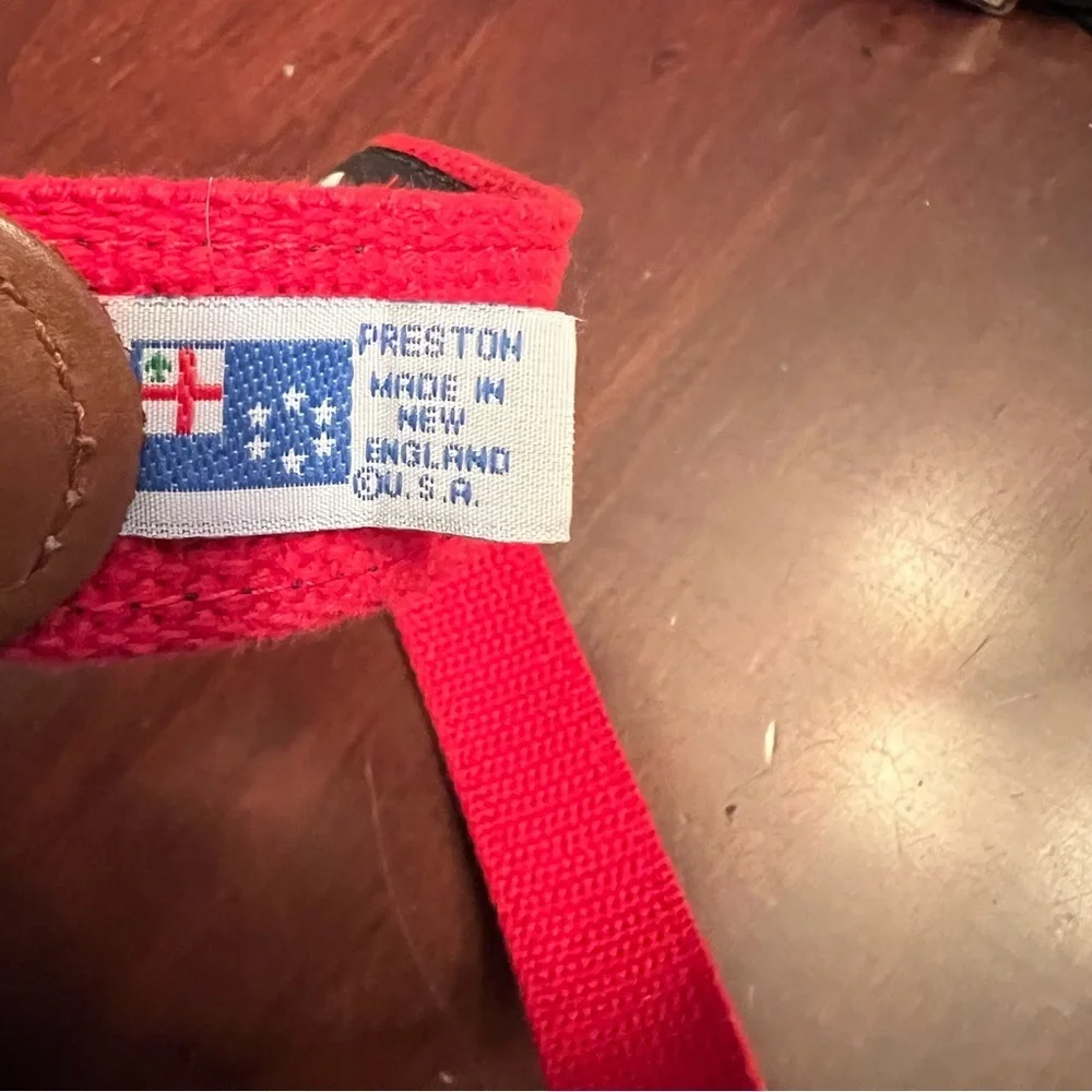 Vintage Preston belt pirate skulls fabric leather trim EUC